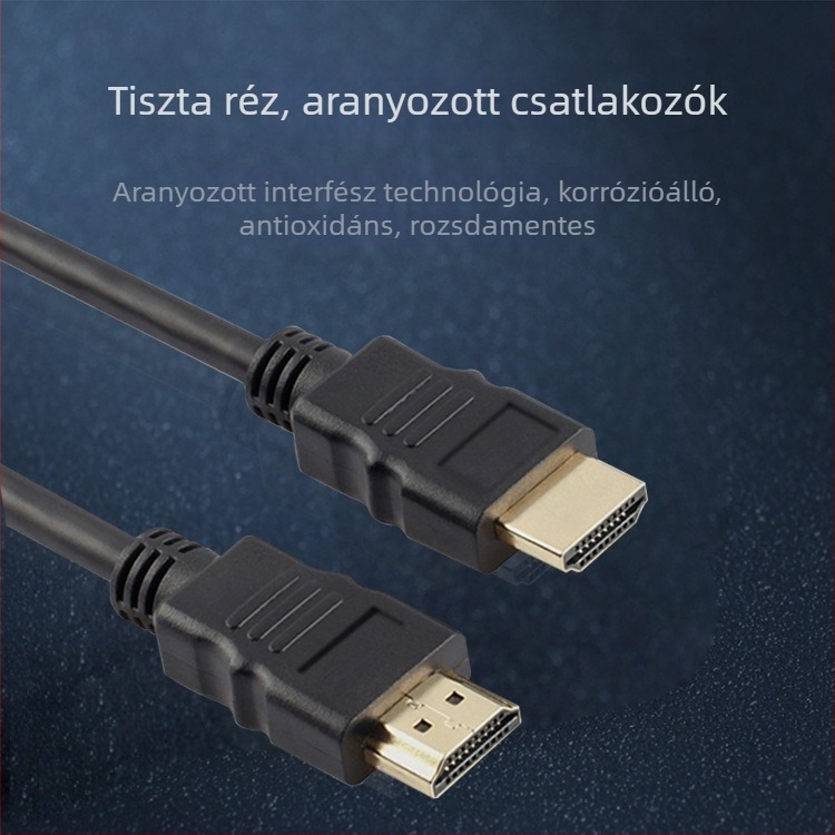 HDMI kábel 1.4, aranyozott csatlakozók, TV/monitorhoz, réz bevonatú acél vezető, hossz 1–30 m
