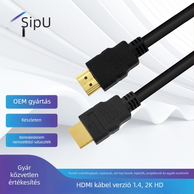 HDMI kábel 1.4, aranyozott csatlakozók, TV/monitorhoz, réz bevonatú acél vezető, hossz 1–30 m