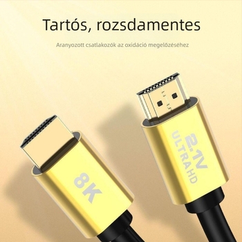 HDMI 2.1 kábel 8K/60Hz és 4K/120Hz megjelenítőkhez, kompatibil monitorokkal, set-top boxokkal, számítógépekkel és projektorokkal