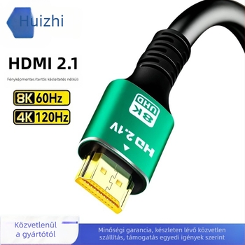 HDMI 2.1 8K-kábel, aranyozott ötvözet vezetővel, hosszméretek: 1,15 m / 2,3 m / 5,1 m / 15,2 m, támogatja az HDMI osztót/átvitelt