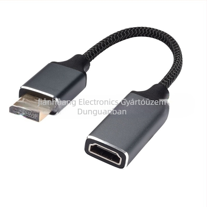 DP 1.4-től HDMI 2.1-ig adapter alumínium házban, 8K HDR-rel, DP/miniDP–HDMI átalakítás, támogatja a 4K120Hz és 2K144Hz