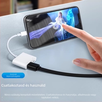 Apple Lightning HDMI konverter iPhone-hoz — Interfész: Apple HDMI-hez, ABS+TPE kábel, Súly körülbelül 0,04 kg, OEM kapható