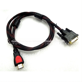 HDMI–ről DVI-re kábel — adapter, acél vezető rézzel bevonva, fonott háló dupla gyűrűs csatlakozók