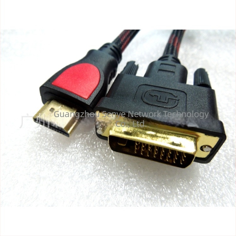 HDMI–ről DVI-re kábel — adapter, acél vezető rézzel bevonva, fonott háló dupla gyűrűs csatlakozók
