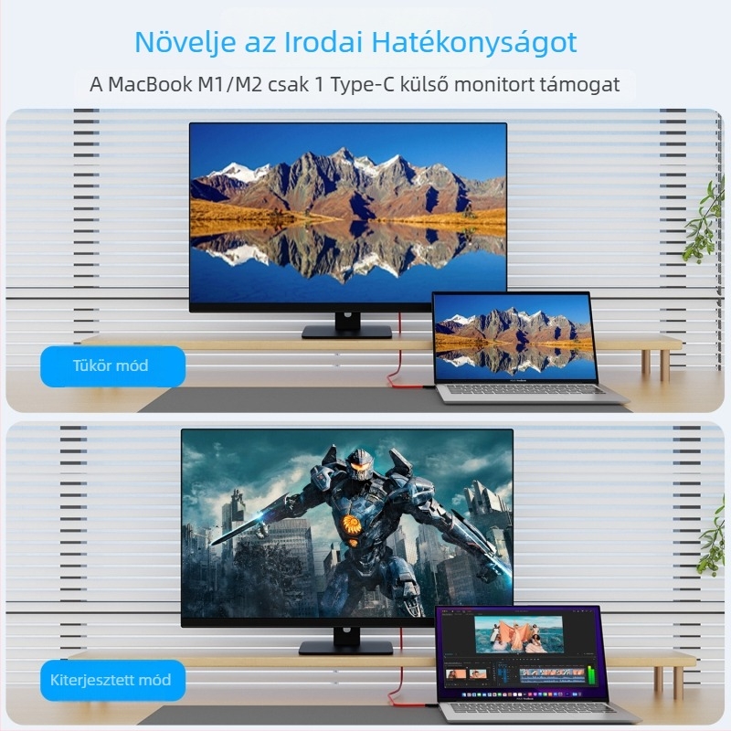 Type-C HDMI kábel 4K képernyő-tükrözéshez, 1,8 m, adapterkábel mobileszközökhöz és számítógépekhez