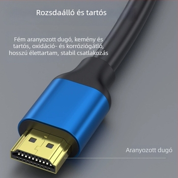 HDMI kábel 1,5 m, 4K60Hz, aranyozott réz-kialakítású acélvezető, monitorhoz, számítógéphez, tévéhez, set-top boxhoz és projektorhoz