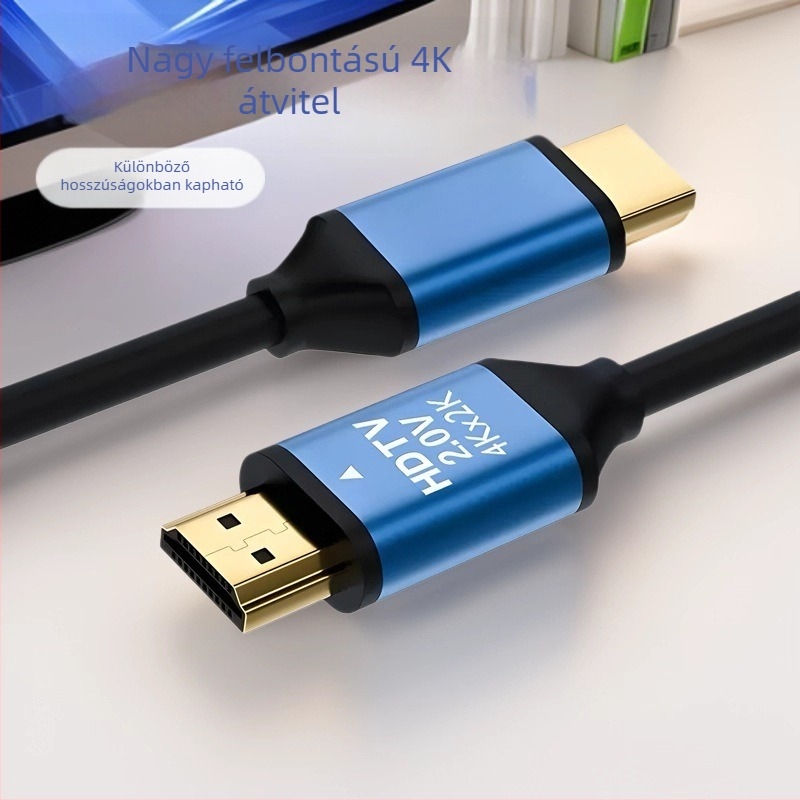 HDMI kábel 1,5 m, 4K60Hz, aranyozott réz-kialakítású acélvezető, monitorhoz, számítógéphez, tévéhez, set-top boxhoz és projektorhoz