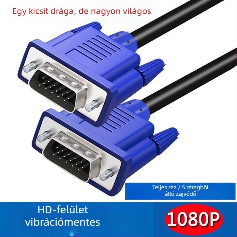 VGA-kábel monitorhoz és TV-hez asztali PC-hez – videó és adatátvitel