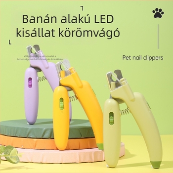 Macska körömvágó olló beépített reszelővel és LED világítással – háziállat ápolási eszköz