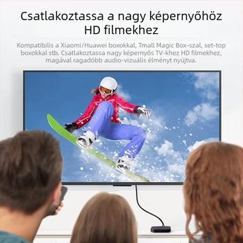 Set-top box csatlakozó kábel monitorhoz, HDTV-hez, számítógéphez, TV-hez és projektorhoz – 1,5 m, réz adatkábellel, adapterrel, 3D adatkábel