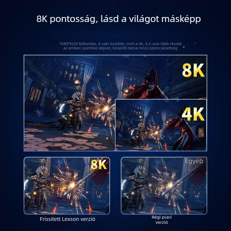 HDMI 2.1 bővítő kábel TV-hez/monitorhoz/projektorhoz, 4K/8K, 240Hz