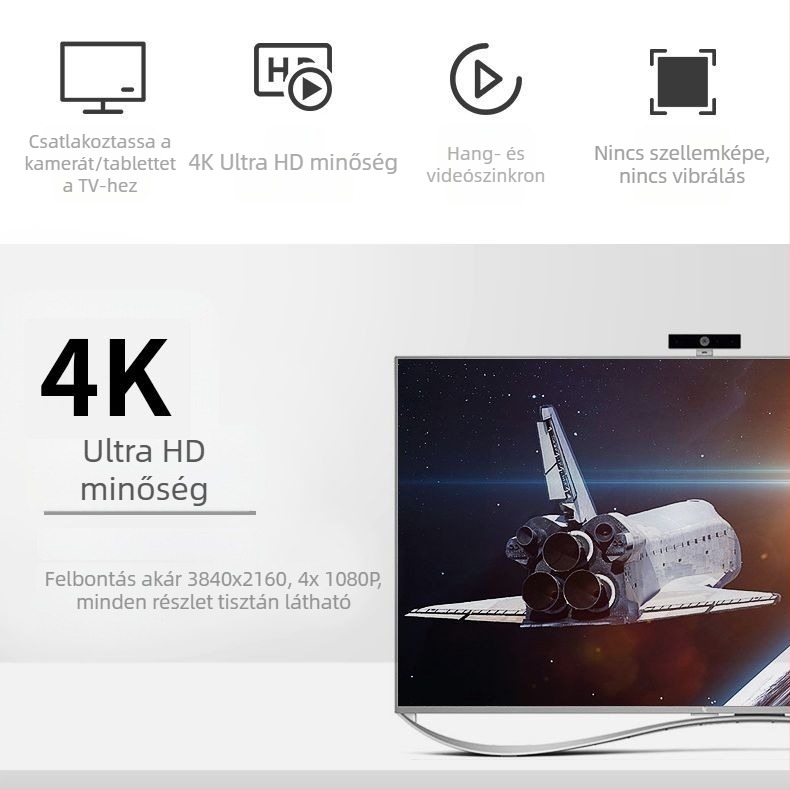 Micro HDMI–HDMI kábel 2.0, 4K Ultra HD TV-hez, laptophoz, tablet-hez és kamerához