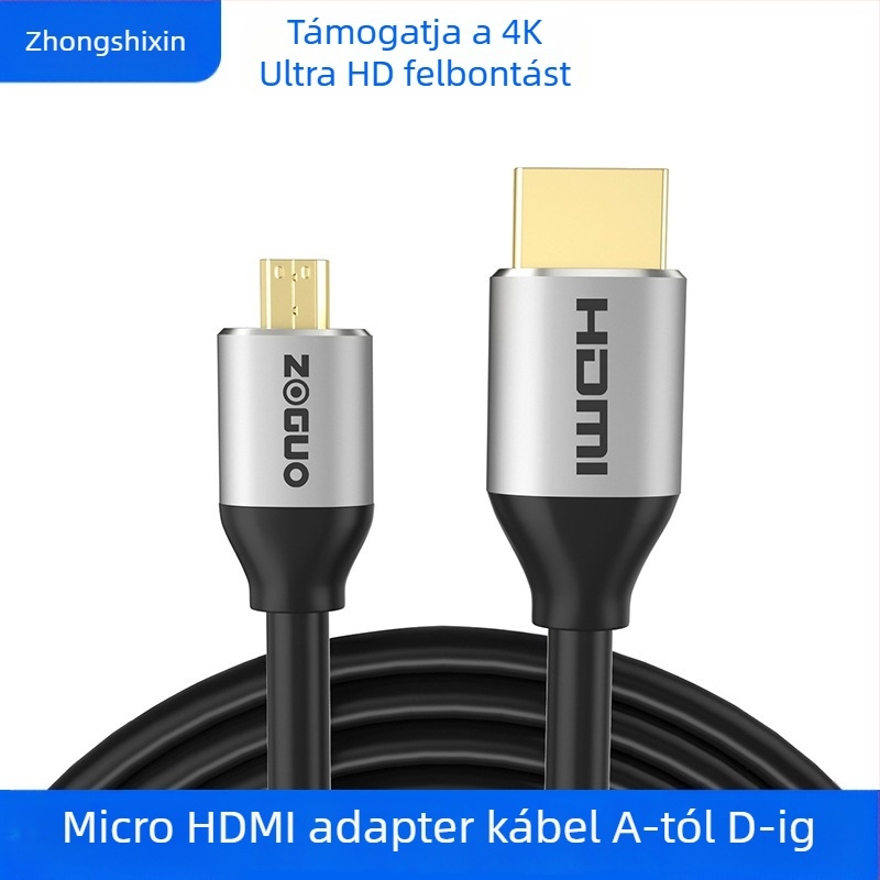 Micro HDMI–HDMI kábel 2.0, 4K Ultra HD TV-hez, laptophoz, tablet-hez és kamerához