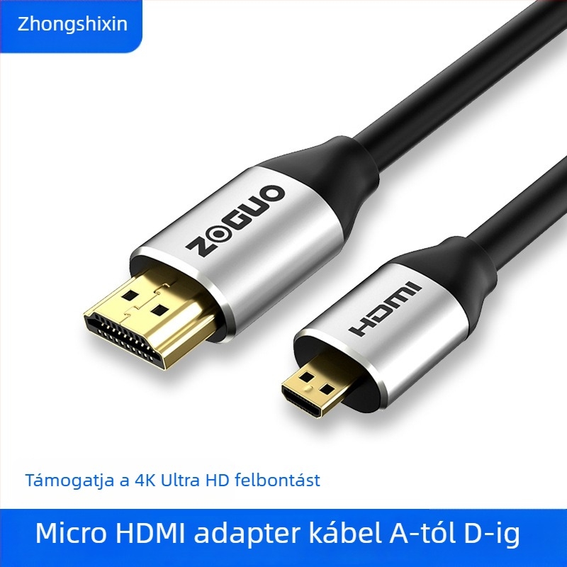 Micro HDMI–HDMI kábel 2.0, 4K Ultra HD TV-hez, laptophoz, tablet-hez és kamerához