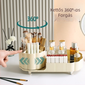Time Machine Asztali Forgó Sminkecset Tartó Tároló - Plastikk, Testreszabható Feldolgozás, Eredet Zhejiang, 2024 tavasza, Stílus Light Luxury