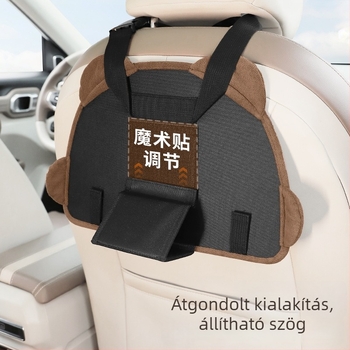 Hátsó ülésre tervezett multifunkcionális iPad/tablet tartó, állítható zsebbel, érintőképernyő‑támogatás és autótelefon‑tartó