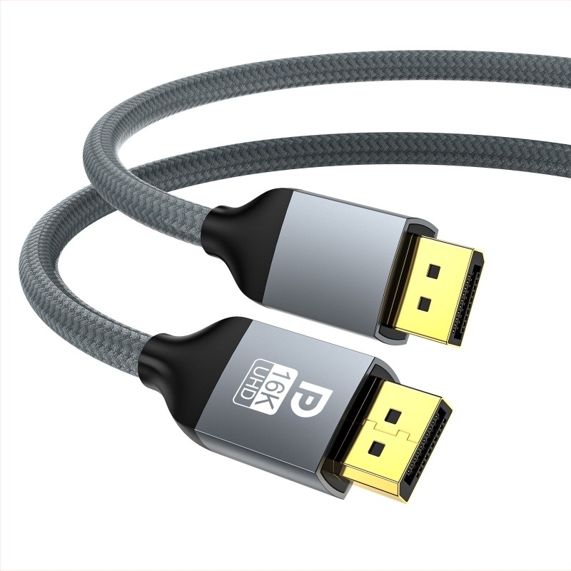 DP–DP kábel 2.1 verzió, 16K60Hz gaming HD videó, 8K120Hz/4K240Hz magas frissítési frekvencia, DP1.4/1.2 kompatibilis, 3 m