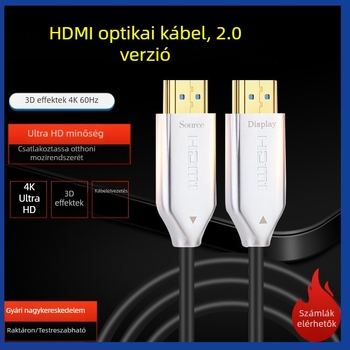Optikai HDMI-kábel 2.0, 4K60Hz PC–TV csatlakozáshoz, AOC HDMI kábel, aranyozott csatlakozók, hossz 10–100 m
