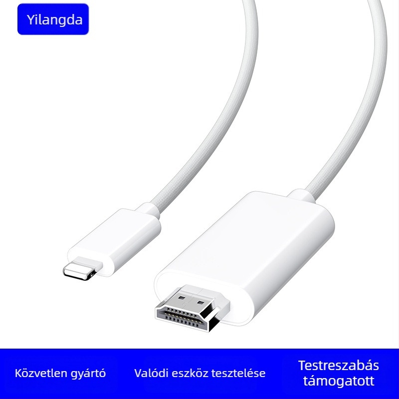 Lightning–HDMI hosszabbító kábel Apple eszközökhöz, ABS ház, 50 g