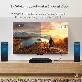 HDMI 2.1 kábel, 8K60Hz/4K240Hz, nagy felbontású videókábel laptophoz és monitorhoz, mérnöki osztályú minőség