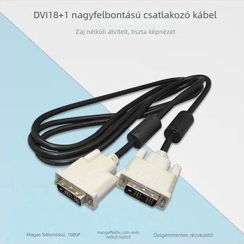 DVI kábel, DVI18+1/18+1 interfész, réz vezető, YH130 modell, személyi számítógéphez