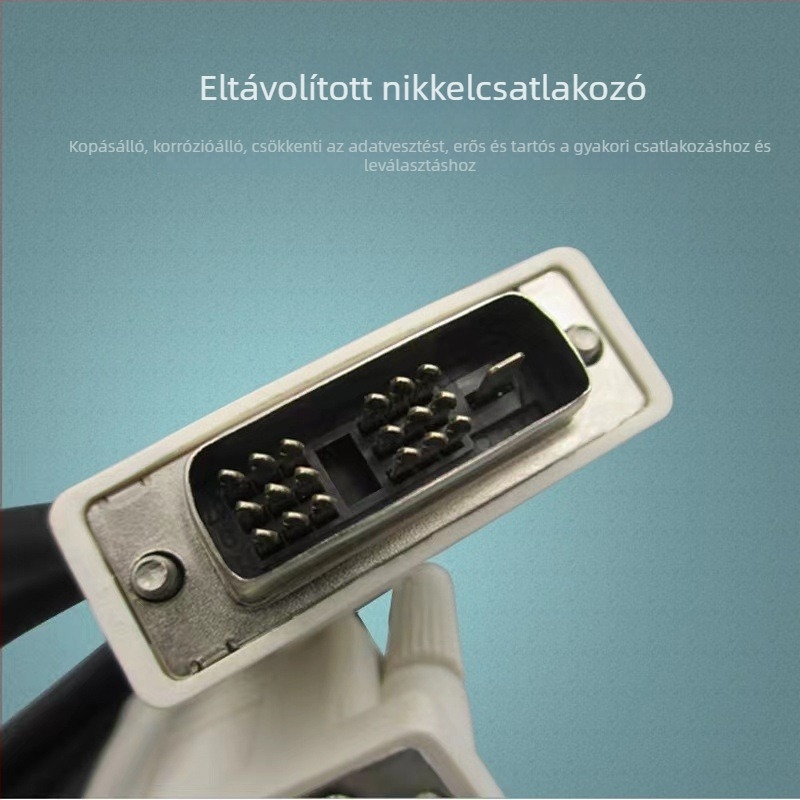 DVI kábel, DVI18+1/18+1 interfész, réz vezető, YH130 modell, személyi számítógéphez