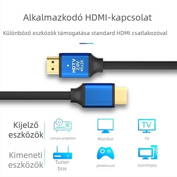 HDMI 2.0 4K gyors-teljesítményű kábel aranyozott csatlakozókkal, rézzel bevont acél maggal, adapterkábel számítógépekhez és projektorokhoz