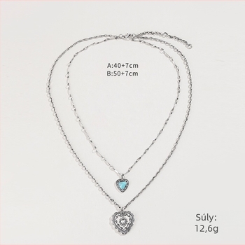 Kenjie 2024 Valentin-napi Nyaklánc és Fülbevaló Szett, Szív Minta, Ötvözet Medál, Elektroplatizálás, Szabványos Lánc, Eredeti Dizájn