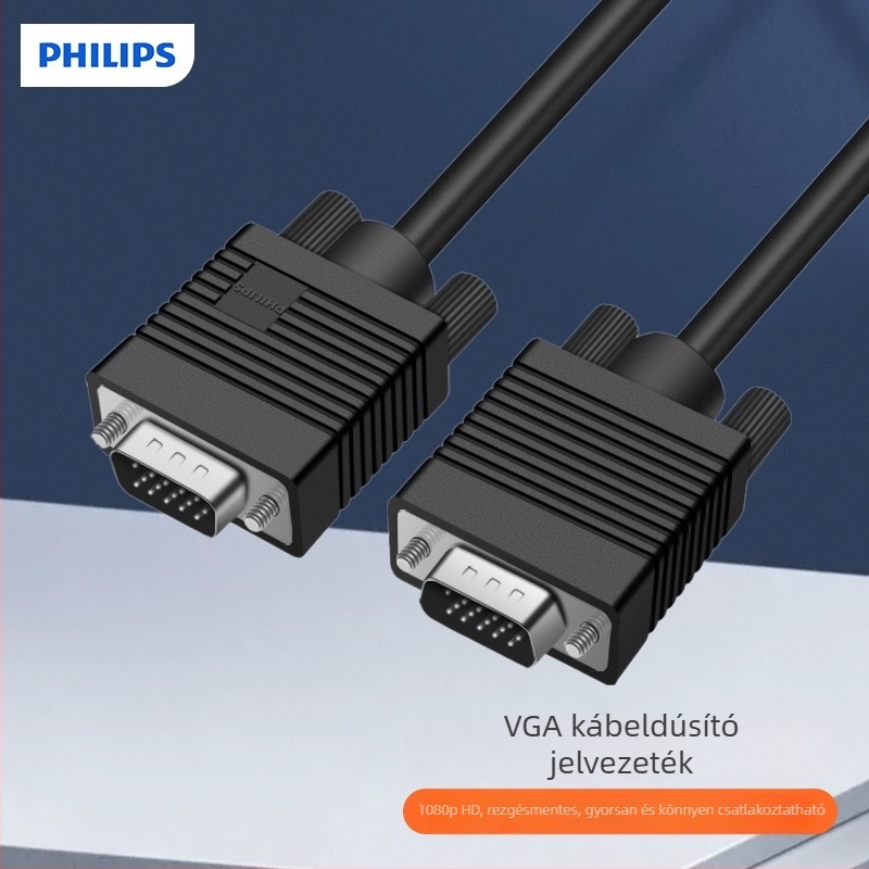 Philips VGA hosszabbító kábel, modell SWV6139A/93, VGA–VGA, oxigénmentes réz, adapterkábel