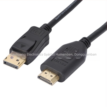 DP1.2–HDMI 2.0 aktív adapterkábel, 1,8 m, HDMI interfész, réz vezető, PVC burkolat