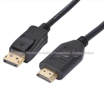 DP1.2–HDMI 2.0 aktív adapterkábel, 1,8 m, HDMI interfész, réz vezető, PVC burkolat