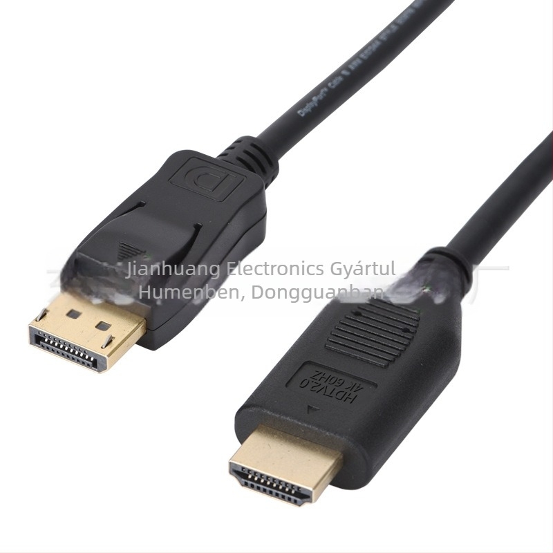 DP1.2–HDMI 2.0 aktív adapterkábel, 1,8 m, HDMI interfész, réz vezető, PVC burkolat