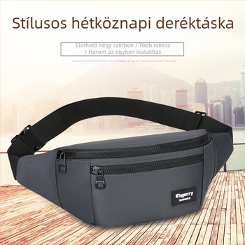 Férfi deréktáska, nylon, lélegző, egyszínű, poliészter bélés, városi egyszerű stílus
