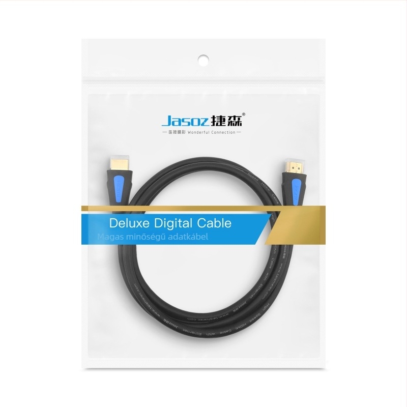 HDMI kábel 2.0, 4K támogatás, réz vezető, aranyozott csatlakozók, hossz 0,5–20 m