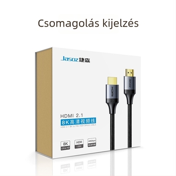 Jasoz HDMI 2.1 kábel – 8K támogatás, aranyozott oxigénmentes réz, PS5/TV/PC/Projektor kompatibilis
