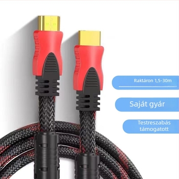 HDMI kábel 1.4, réz vezetők, aranyozott csatlakozók, adapter-kompatibilitás, televízióhoz