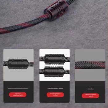 HDMI kábel 1.4, réz vezetők, aranyozott csatlakozók, adapter-kompatibilitás, televízióhoz