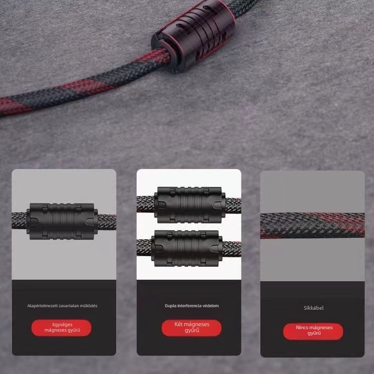 HDMI kábel 1.4, réz vezetők, aranyozott csatlakozók, adapter-kompatibilitás, televízióhoz