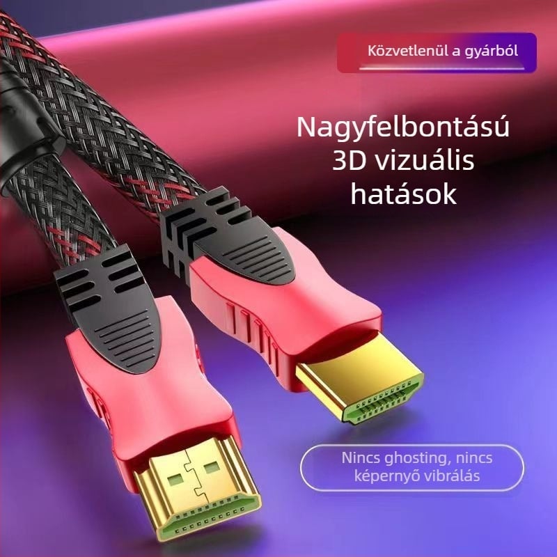 HDMI kábel 1.4, réz vezetők, aranyozott csatlakozók, adapter-kompatibilitás, televízióhoz