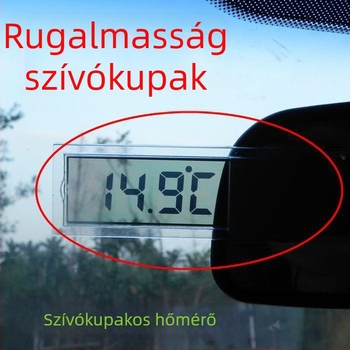 Digitális higrométer autóhoz, ABS anyag, vákuumos csésze rögzítés, modellek K03/K06
