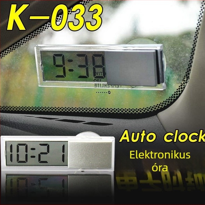 Digitális higrométer autóhoz, ABS anyag, vákuumos csésze rögzítés, modellek K03/K06