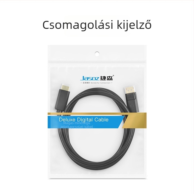 DP–HDMI patch kábel, DP/HDMI interfész, megfelelő számítógéphez/ TV-hez/ set-top boxhoz