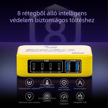 Ou Zheng Ozq4 6-portos USB gyorstöltő állomás LED kijelzőkkel, kompatibilis Apple és Android eszközökkel