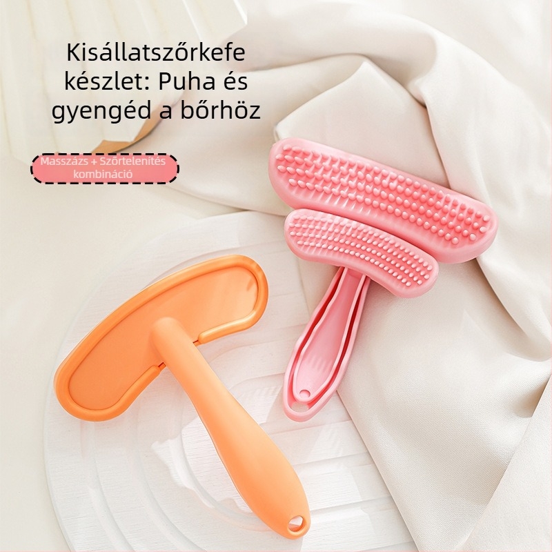 Új szilikonból készült kisállat-kefe puha sörtékkel, kefével a szőr eltávolításához és masszírozó fésű a szőrzet ápolásához