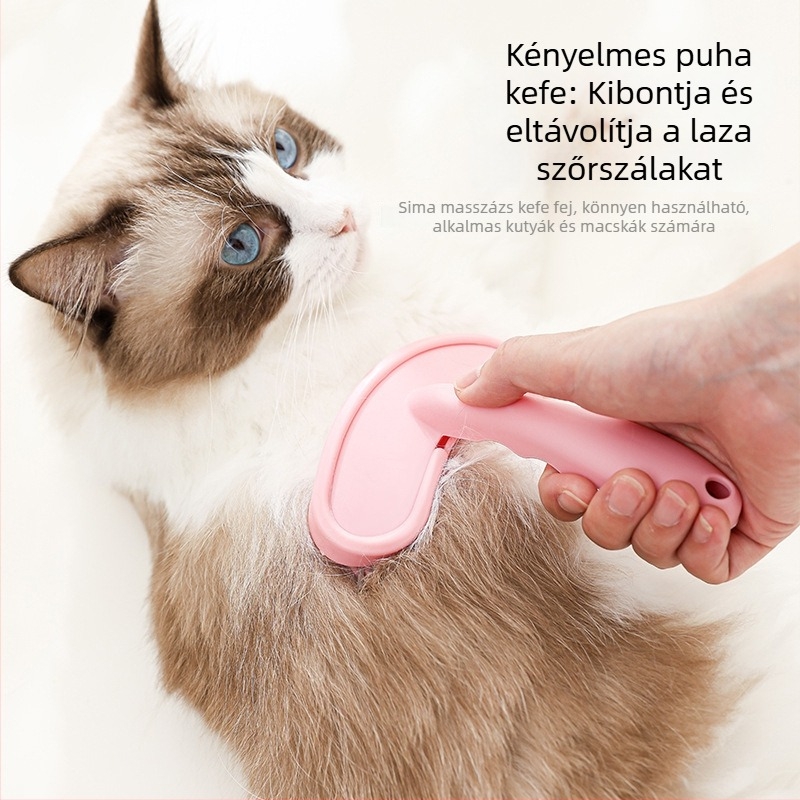 Új szilikonból készült kisállat-kefe puha sörtékkel, kefével a szőr eltávolításához és masszírozó fésű a szőrzet ápolásához