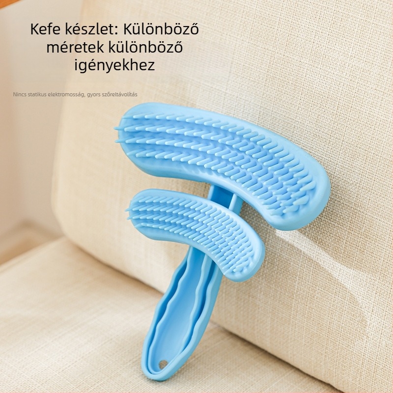 Új szilikonból készült kisállat-kefe puha sörtékkel, kefével a szőr eltávolításához és masszírozó fésű a szőrzet ápolásához
