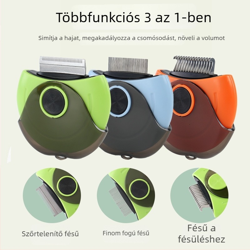 Esszenciális kisállatfésű macskáknak és kutyáknak, masszírozó fésű macskáknak, tűs szőrtelenítő fészű, kutyák szőrtelenítő keféje, többfunkciós csomóoldó fésű