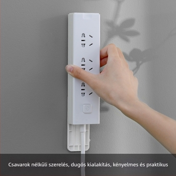 FaSoLa Falra szerelhető hosszabbító- és router szervező, műanyag, fúrás nélkül