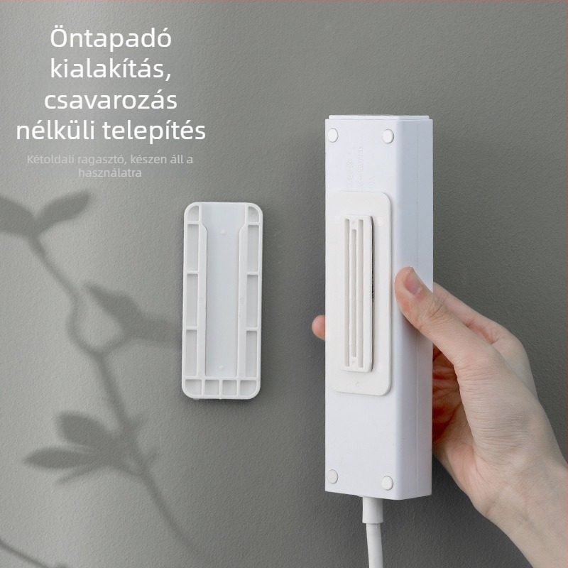 FaSoLa Falra szerelhető hosszabbító- és router szervező, műanyag, fúrás nélkül