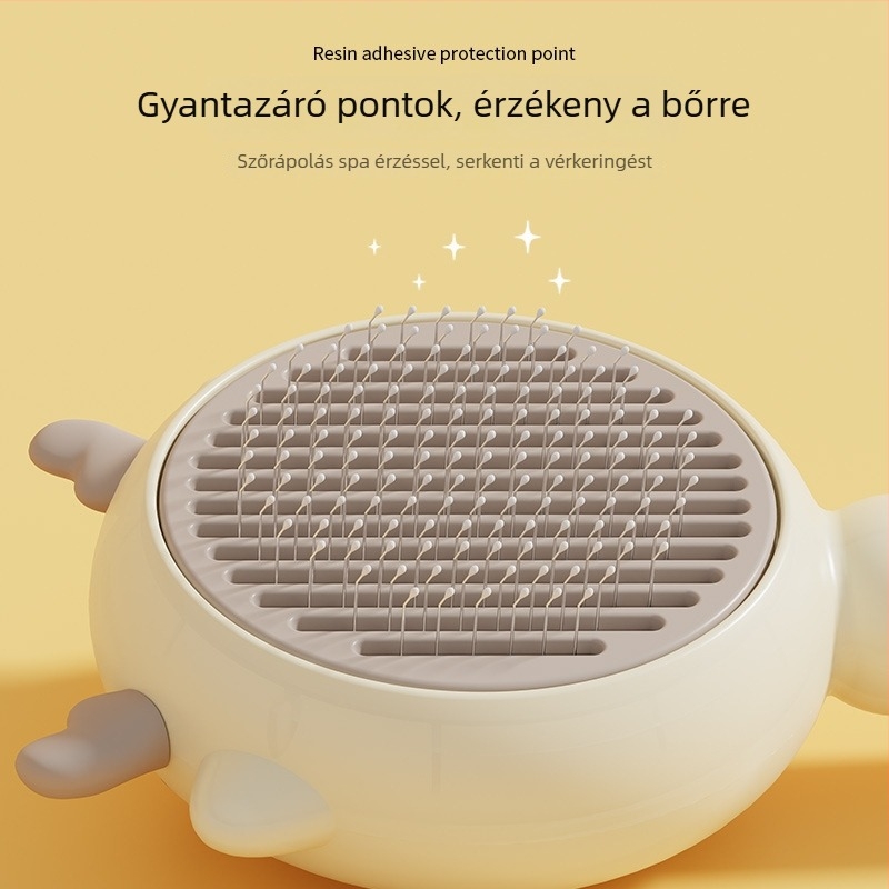Kutyák és macskák ápoló fésűje, kisállat ápoló eszköz, egy érintéses szőr eltávolító fésű, könnyen tisztítható